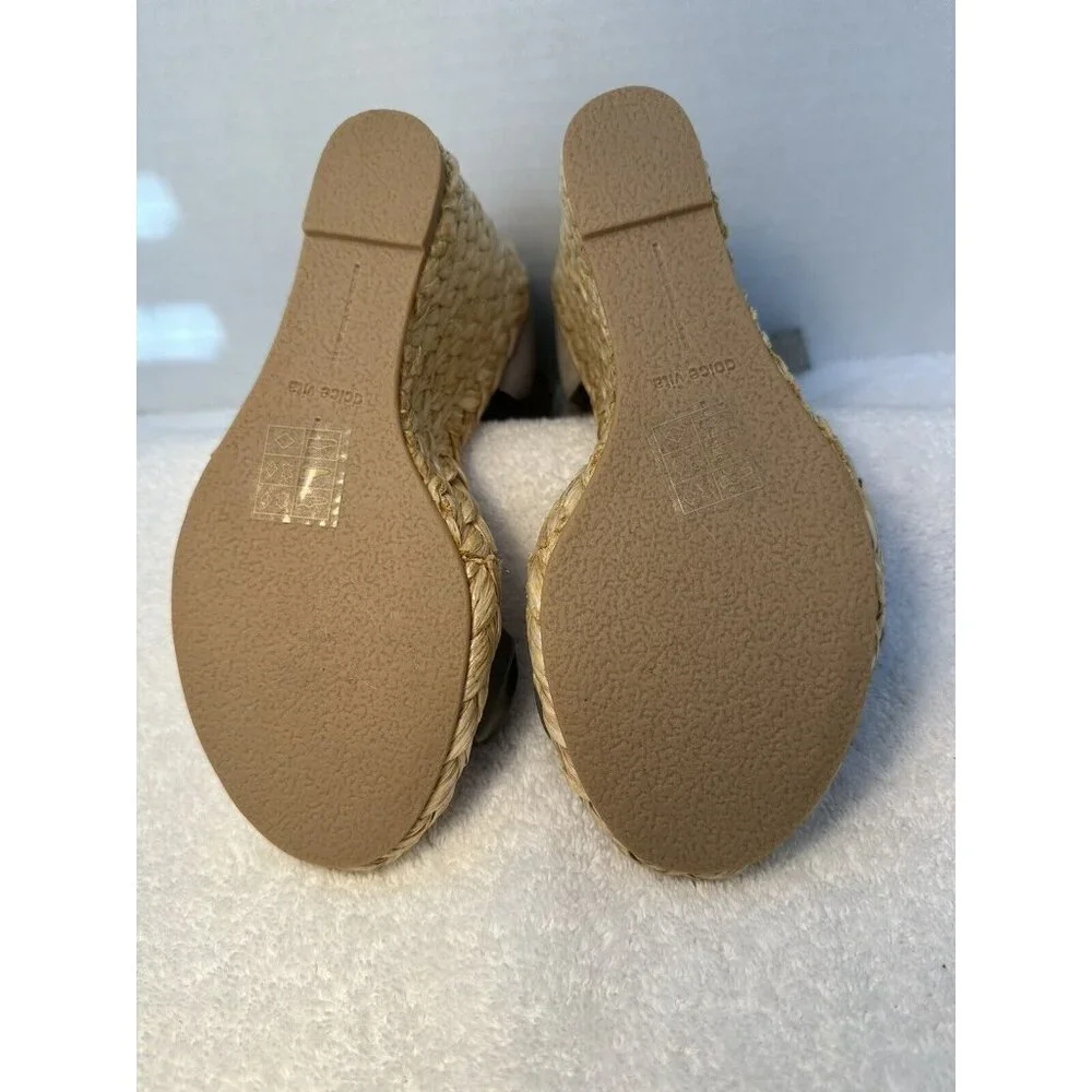 Dolce Vita Noor Espadrille Wedge Sandals 7.5 Light Gray Leather  Ankle Strap - Picture 11 of 12